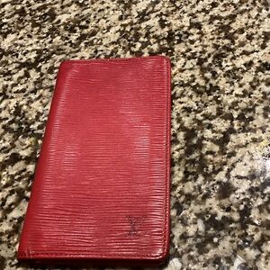 Louis Vuitton Textured Red Leather Card Holder